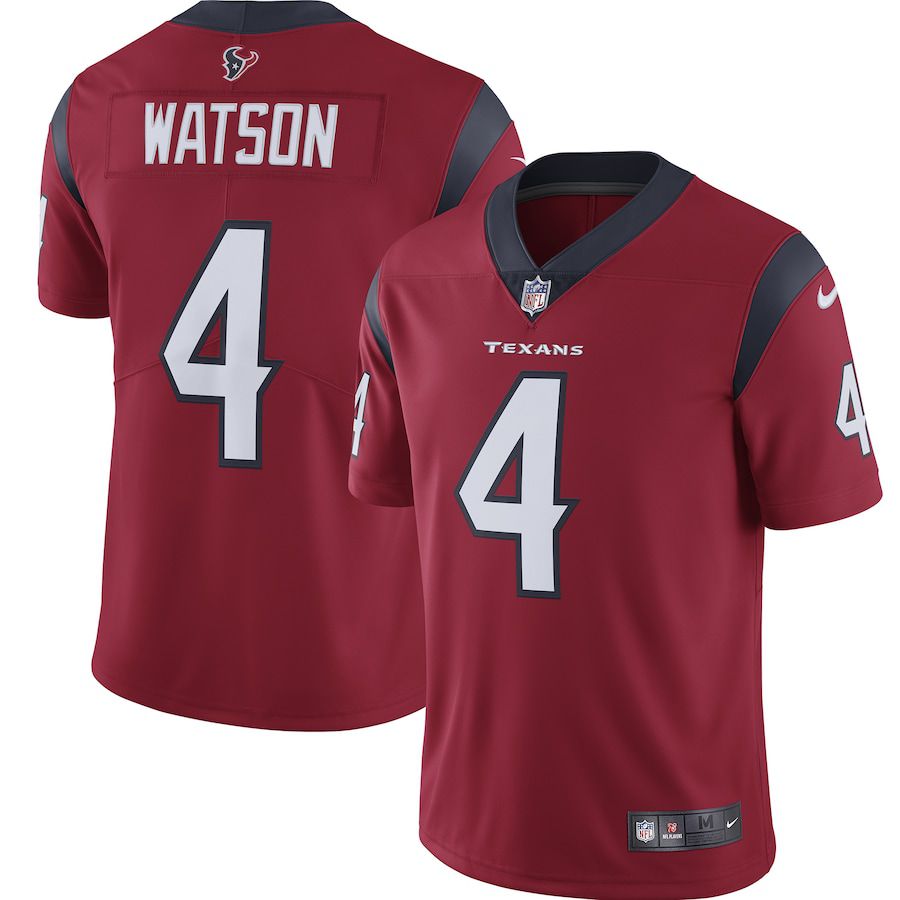 Men Houston Texans #4 Deshaun Watson Red Nike Vapor Limited NFL Jersey->houston texans->NFL Jersey